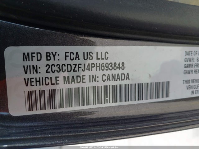 Продажа на аукционе авто 2023 Dodge Challenger R/t Scat Pack Widebody, vin: 2C3CDZFJ4PH693848, номер лота: 44732271