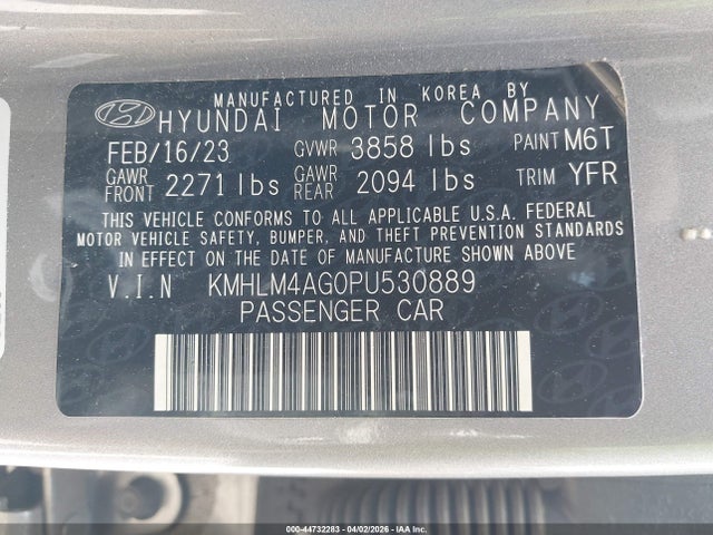 Aukcja sprzedaży 2023 Hyundai Elantra Sel, vin: KMHLM4AG0PU530889, numer aukcji: 44732283