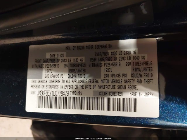 Продаж на аукціоні авто 2020 Mazda Cx-5 Signature, vin: JM3KFBEY1L0778479, номер лоту: 44732321
