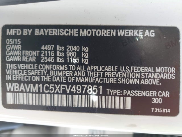 WBAVM1C5XFV497851 BMW X1 Sdrive28i