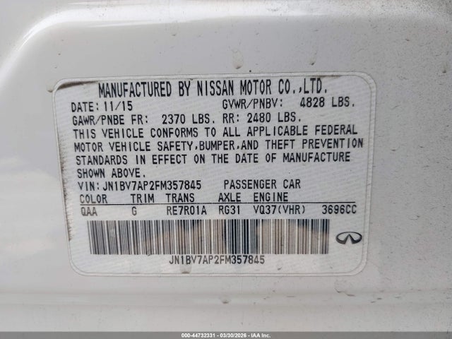 2015 INFINITI Q50 JN1BV7AP2FM357845 Photo 8