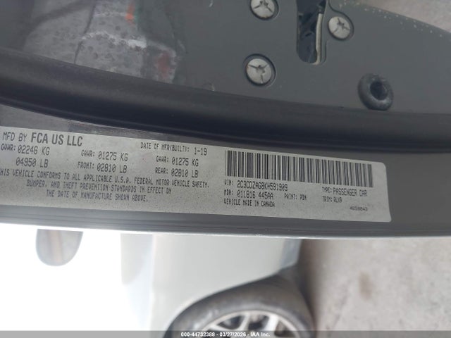 2C3CDZAG8KH591909 Dodge Challenger Sxt
