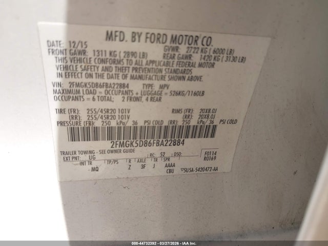 2015 FORD FLEX 2FMGK5D86FBA22884 Photo 8