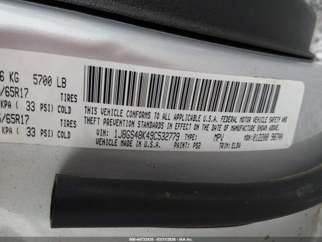 44732435 :رقم المزاد ، 1J8GS48K49C532779 vin ، 2009 Jeep Grand Cherokee Laredo مزاد بيع