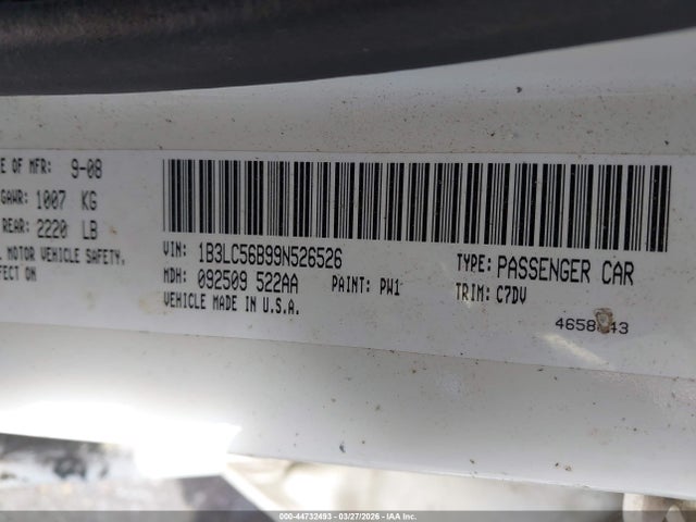 Продажа на аукционе авто 2009 Dodge Avenger Sxt, vin: 1B3LC56B99N526526, номер лота: 44732493