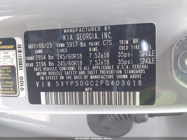 5XYP5DGC2PG403618 KIA Telluride Sx X-pro