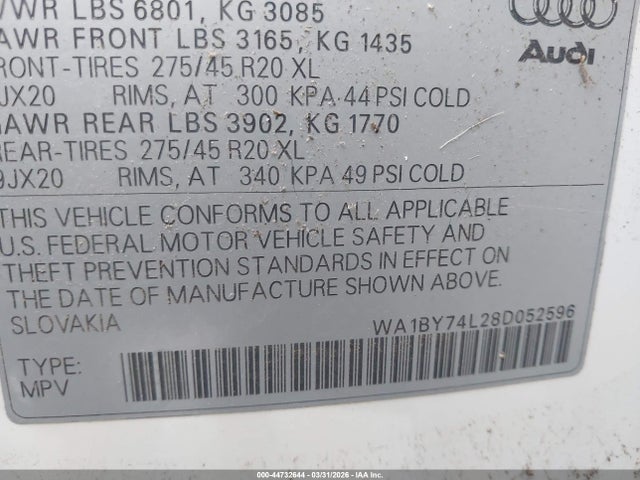 2008 AUDI Q7 WA1BY74L28D052596 Photo 8