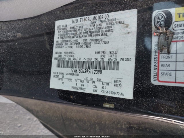 2009 FORD MUSTANG 1ZVHT80N395112390 Photo 8