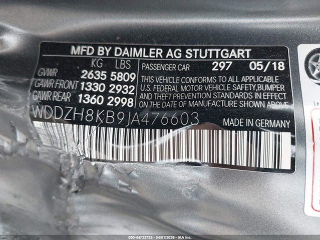 Aukcja sprzedaży 2018 Mercedes-benz Amg E 63 S 4matic, vin: WDDZH8KB9JA476603, numer aukcji: 44732725