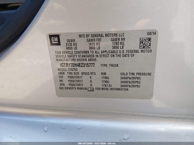 1GTR1TEH4EZ315777 GMC SIERRA 1500