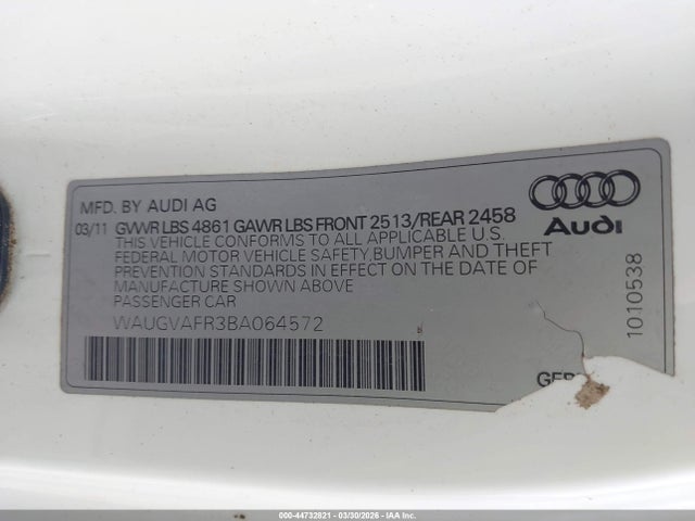 2011 AUDI S5 WAUGVAFR3BA064572 Photo 8