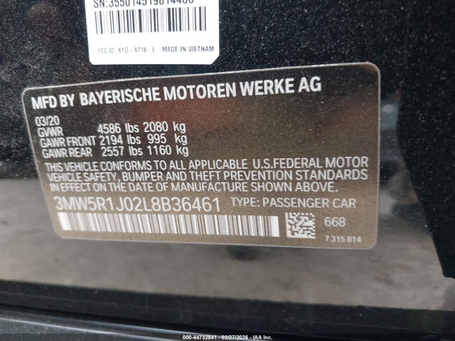 2020 BMW 330I 3MW5R1J02L8B36461 Photo 8