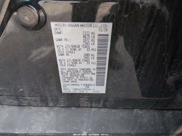 5N1AT2MV8GC798863 Nissan Rogue Sl