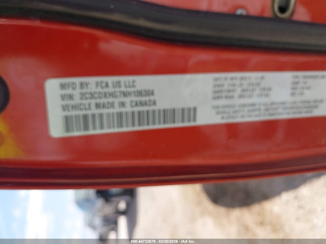 2C3CDXHG7NH106304 Dodge Charger Gt Rwd