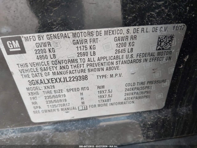 Продаж на аукціоні авто 2018 Gmc Terrain Denali, vin: 3GKALXEXXJL229398, номер лоту: 44732915