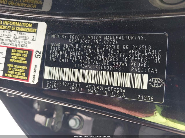 4T1DAACKXSU032673 Toyota CAMRY XLE