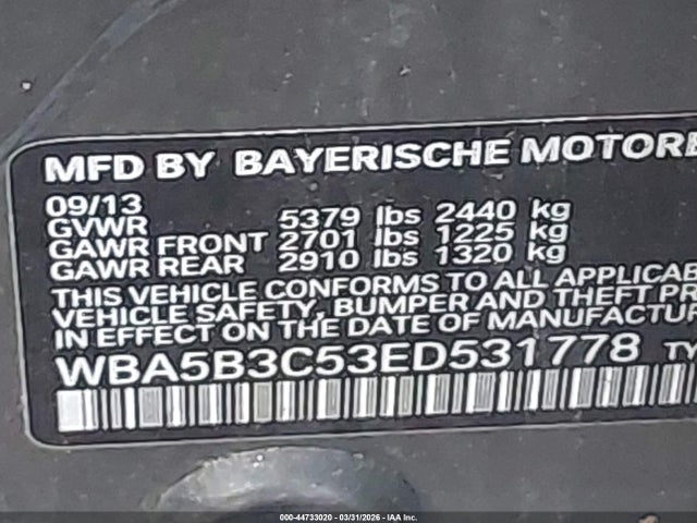 2014 BMW 535I WBA5B3C53ED531778 Photo 8