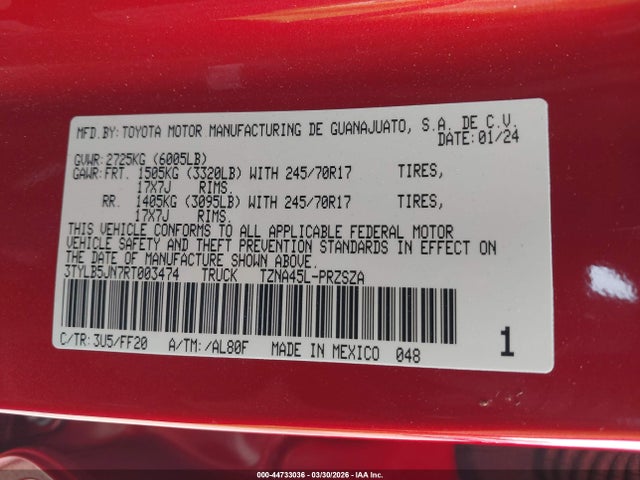 Toyota Tacoma Sr5 2024 3TYLB5JN7RT003474 Image 9