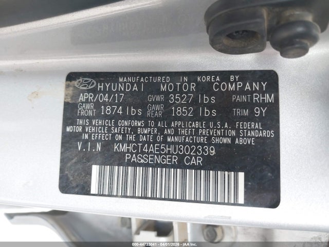 2017 HYUNDAI ACCENT KMHCT4AE5HU302339 Photo 8