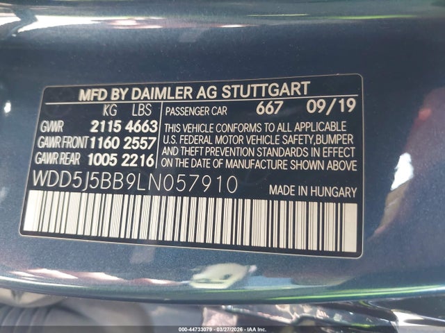 WDD5J5BB9LN057910 Mercedes-Benz Amg Cla 35 4matic