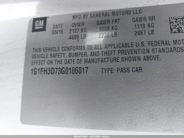 2016 CHEVROLET CAMARO 1G1FH3D73G0186017 Photo 8