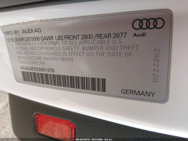 Продажа на аукционе авто 2020 Audi A6 Premium 55 Tfsi Quattro S Tronic, vin: WAUK2AF29LN051678, номер лота: 44733215