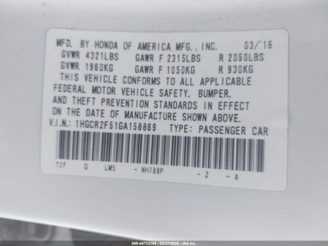 2016 HONDA ACCORD 1HGCR2F51GA158869 Photo 8
