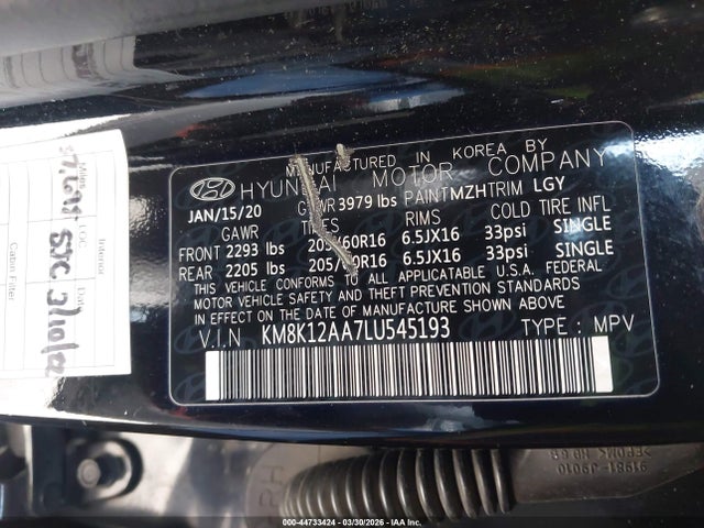 Hyundai Kona Se 2020 KM8K12AA7LU545193 Image 9