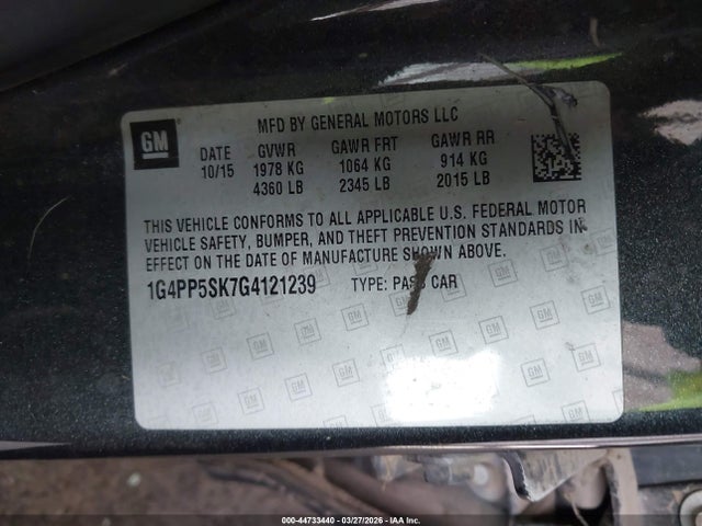 Aukcja sprzedaży 2016 Buick Verano, vin: 1G4PP5SK7G4121239, numer aukcji: 44733440
