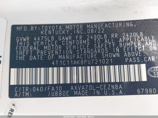 Toyota CAMRY LE 2023 4T1C11AK8PU721021 Image 9