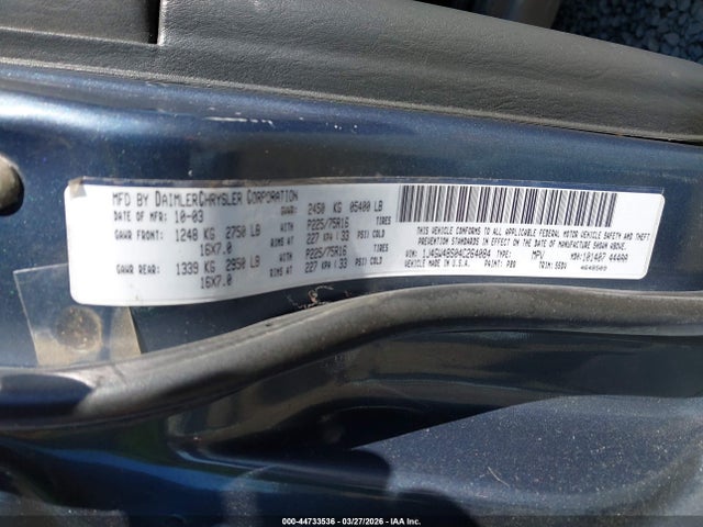 Aukcja sprzedaży 2004 Jeep Grand Cherokee Laredo, vin: 1J4GW48S04C264084, numer aukcji: 44733536