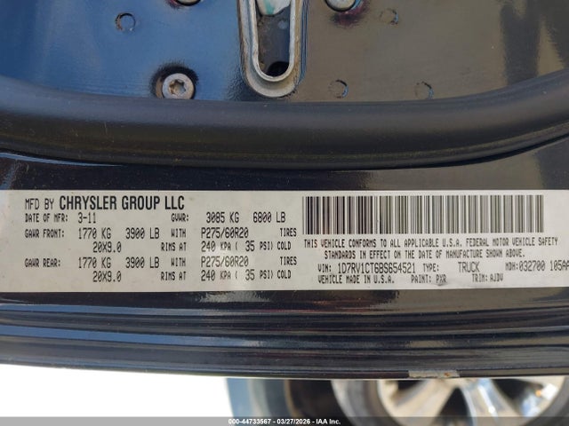 2011 RAM RAM 1500 1D7RV1CT6BS654521 Photo 8