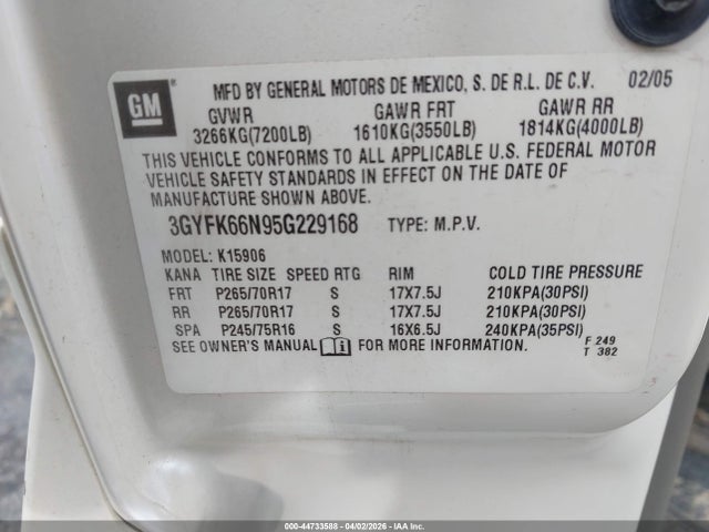 2005 CADILLAC ESCALADE ESV 3GYFK66N95G229168 Photo 8