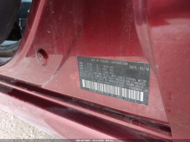 Продажа на аукционе авто 2018 Subaru Impreza 2.0i, vin: 4S3GTAA66J1732384, номер лота: 44733607