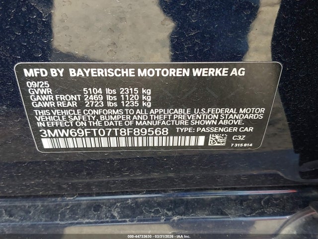 Продаж на аукціоні авто 2026 Bmw M340i Xdrive Na, vin: 3MW69FT07T8F89568, номер лоту: 44733630