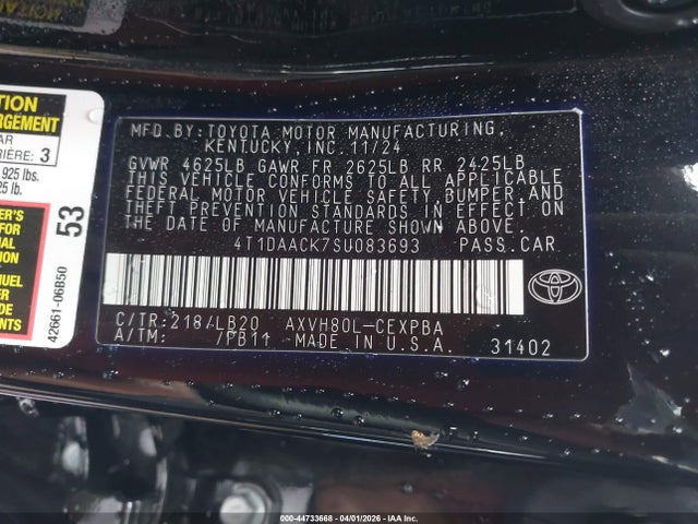 Toyota CAMRY XSE 2025 4T1DAACK7SU083693 Image 9