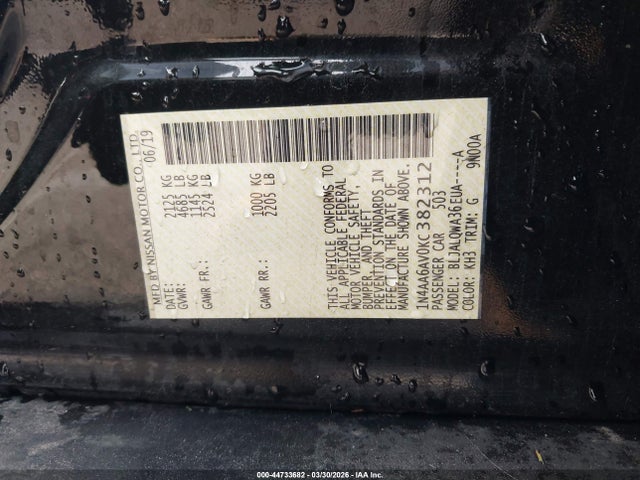 1N4AA6AV0KC382312 Nissan Maxima 3.5 S