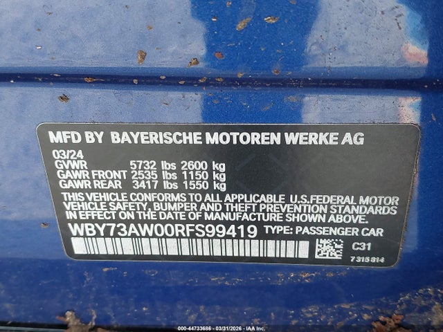 WBY73AW00RFS99419 BMW I4 Gran Coupe Edrive40