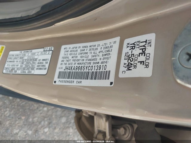 Продаж на аукціоні авто 2000 Acura Rl 3.5, vin: JH4KA9665YC013910, номер лоту: 44733693