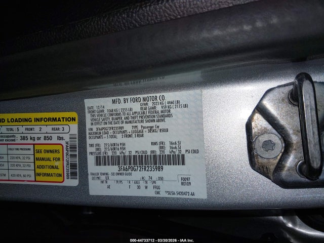 2015 Ford Fusion S მანქანა იყიდება აუქციონზე, vin: 3FA6P0G72FR235989, აუქციონის ნომერი: 44733712