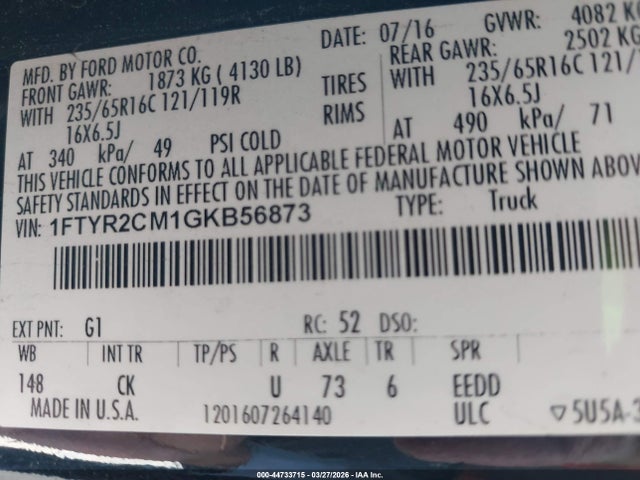 2016 FORD TRANSIT-250 1FTYR2CM1GKB56873 Photo 8