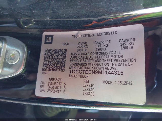 1GCGTEEN9M1144315 Chevrolet Colorado