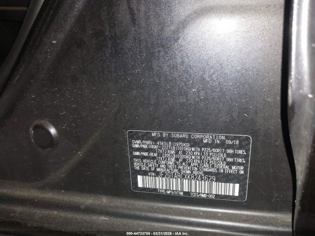 Продаж на аукціоні авто 2019 Subaru Crosstrek 2.0i, vin: JF2GTABCXK8243629, номер лоту: 44733755