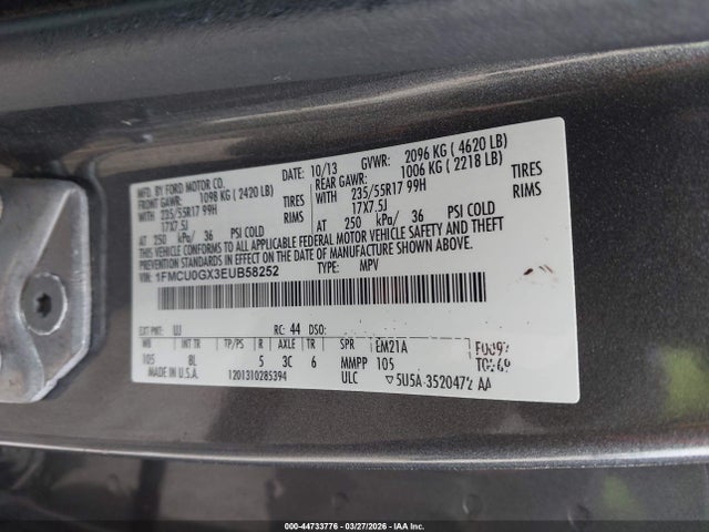 Ford ESCAPE SE 2014 1FMCU0GX3EUB58252 Image 9