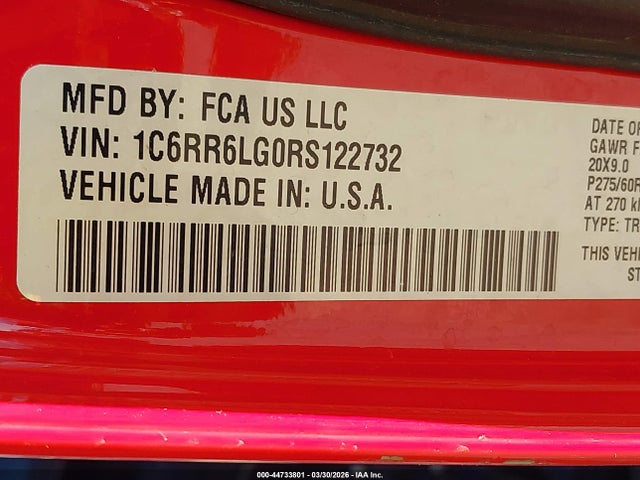 1C6RR6LG0RS122732 RAM 1500 Classic Warlock 4x2 5&#039;7 Box