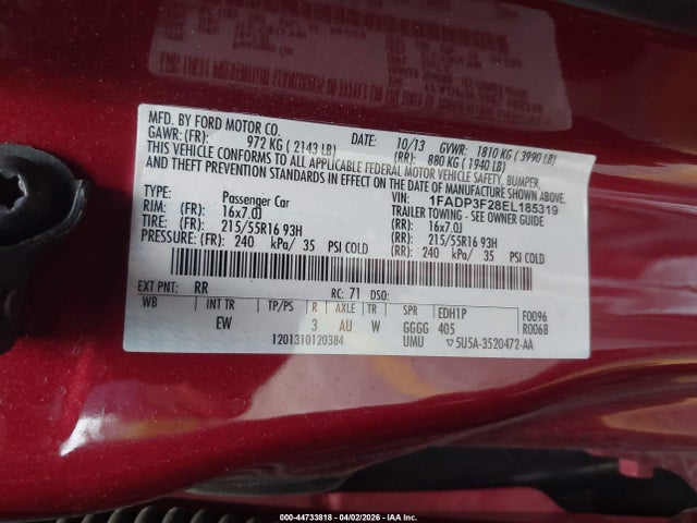 Ford FOCUS SE 2014 1FADP3F28EL185319 Image 9