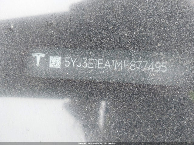Aukcja sprzedaży 2021 Tesla Model 3 Standard Range Plus Rear-wheel Drive, vin: 5YJ3E1EA1MF877495, numer aukcji: 44733839