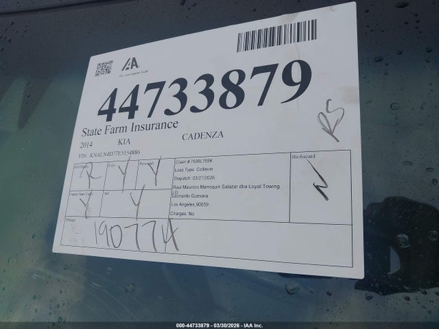 KIA Cadenza Limited 2014 KNALN4D77E5154886 Image 17