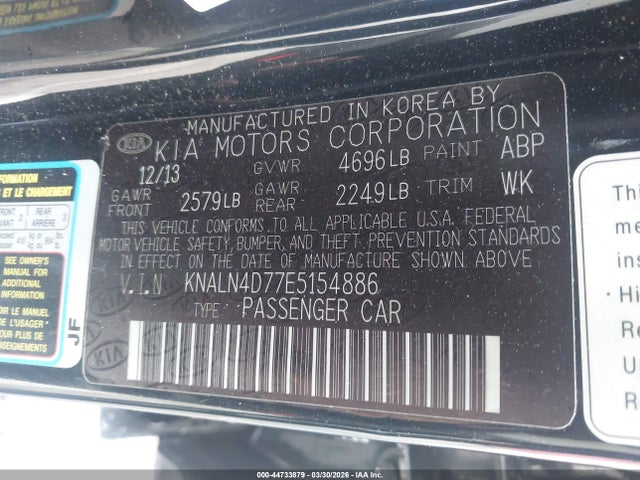 KIA Cadenza Limited 2014 KNALN4D77E5154886 Image 9
