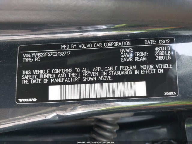 2012 VOLVO S60 YV1622FS7C2132717 Photo 8